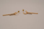 Gold tone Bar earrings with rhinestone