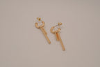 Gold tone Bar earrings with rhinestone