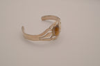 Vintage modernist Mexico alpaca silver cuff bracelet