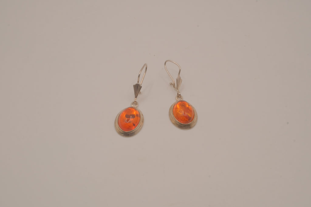 Vintage Baltic amber dangle earrings&nbsp;