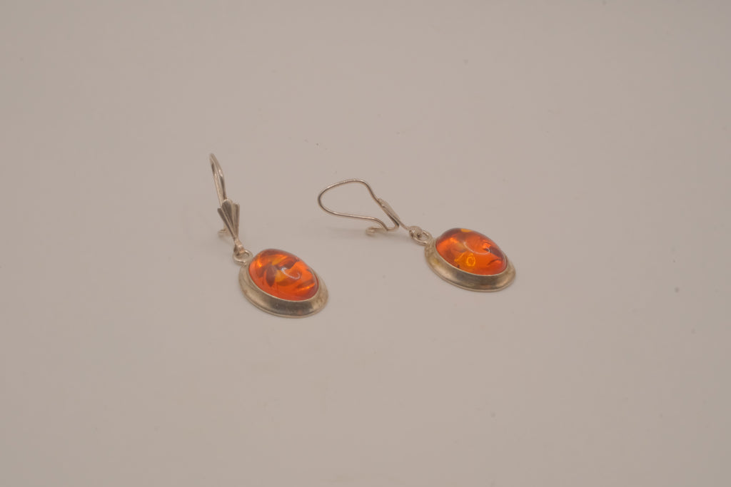 Vintage Baltic amber dangle earrings&nbsp;