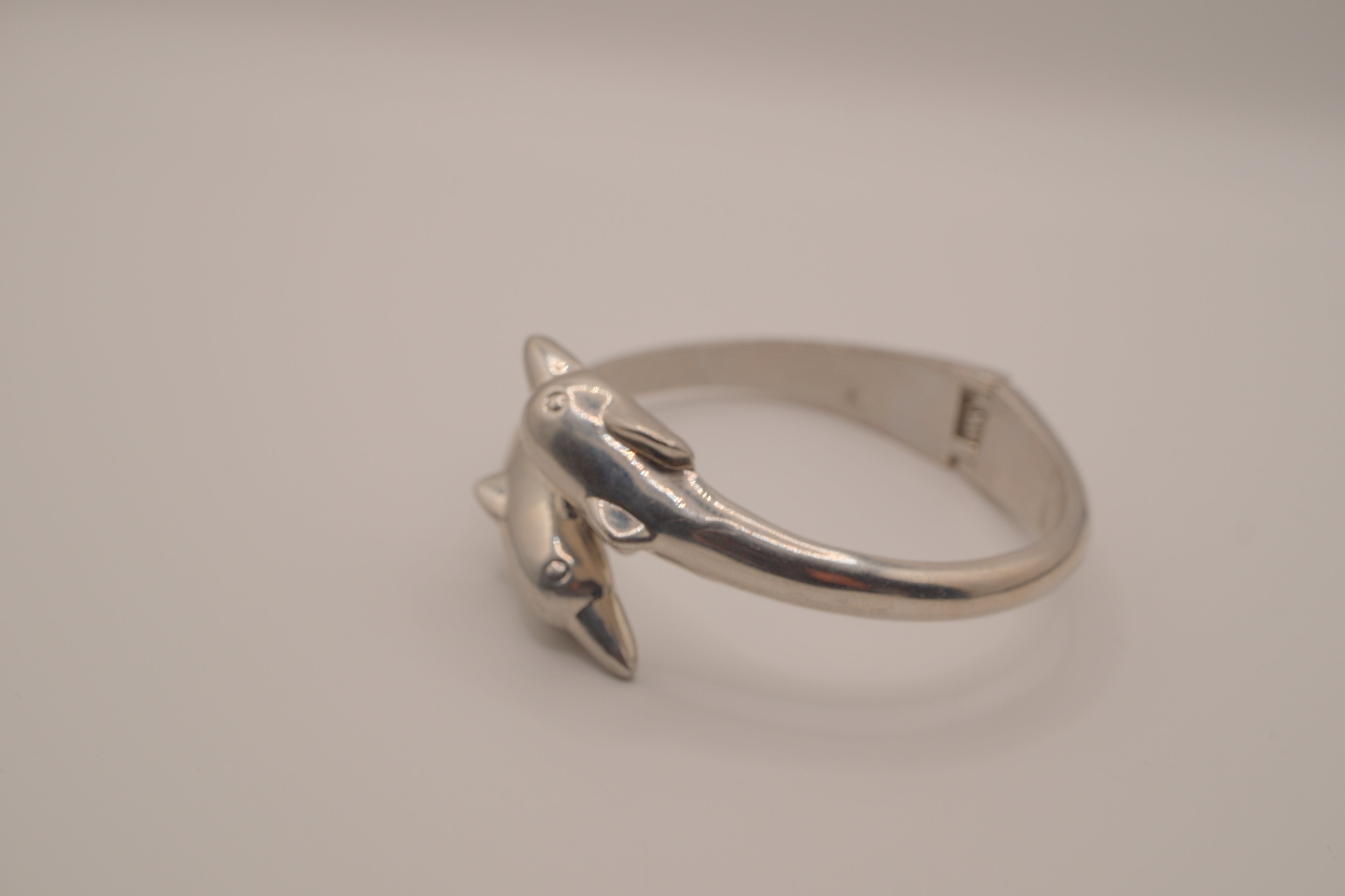 Vintage double dolphin bypass cuff bracelet