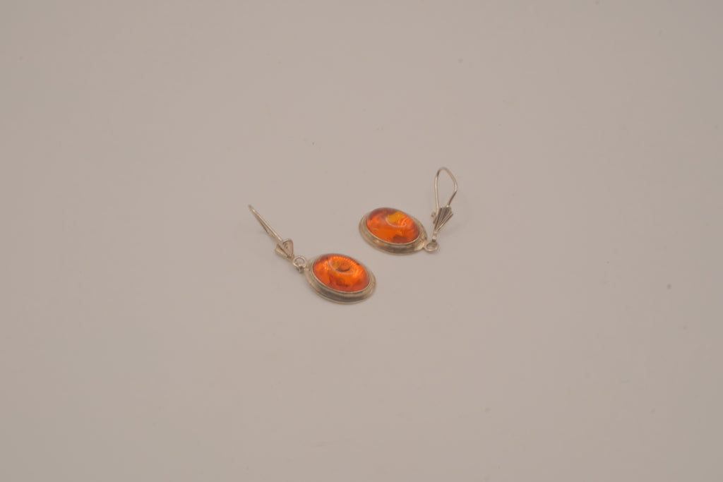 Vintage Baltic amber dangle earrings&nbsp;