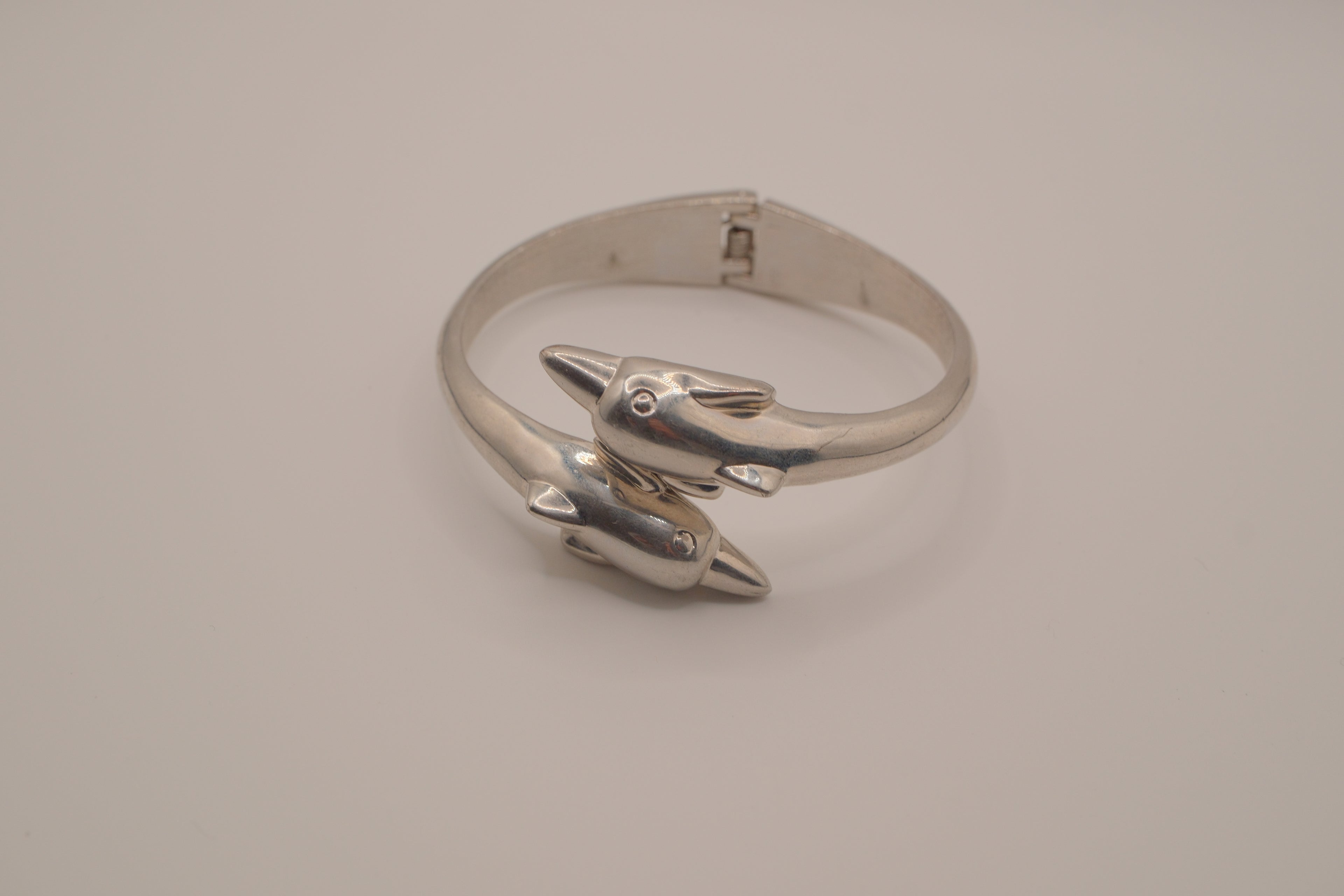 Vintage double dolphin bypass cuff bracelet