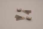 Vintage silver-tone fan and tassel clip-on earrings