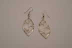 Vintage Silver Leaf Capiz Earrings