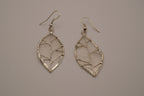 Vintage Silver Leaf Capiz Earrings