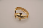 Gold dolphin clamper bangle bracelet