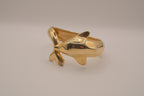 Gold dolphin clamper bangle bracelet