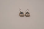 Silver tone Oval black stone earring