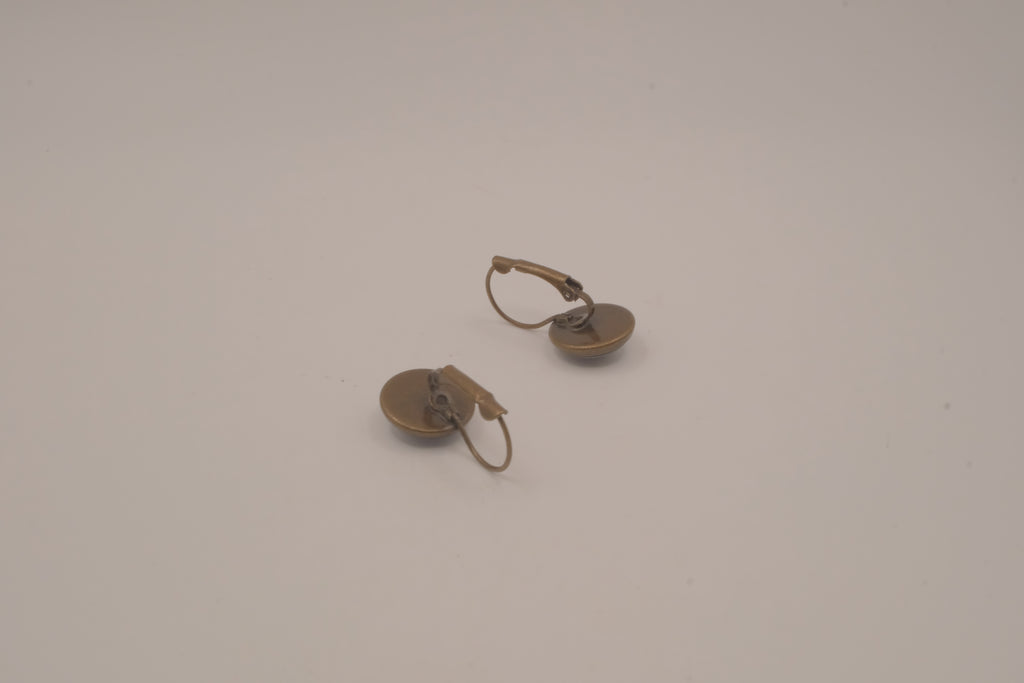 Vintage full moon cabochon earrings