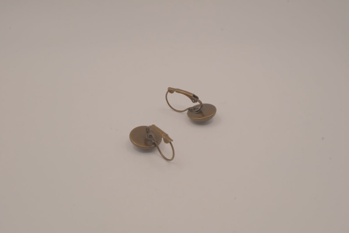 Vintage full moon cabochon earrings