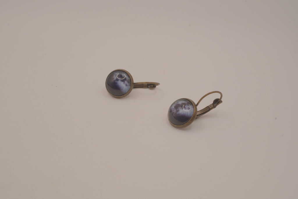 Vintage full moon cabochon earrings