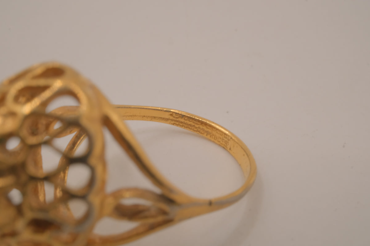 Vintage 1960s Gold Statement ring
