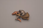 Vintage mixed-metal dolphin family brooch
