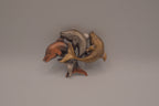 Vintage mixed-metal dolphin family brooch