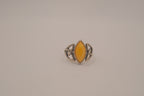 Vintage Sterling silver Celtic Butterscotch Amber ring