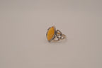 Vintage Sterling silver Celtic Butterscotch Amber ring