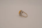 Vintage Sterling silver Celtic Butterscotch Amber ring