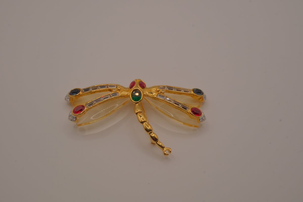 Kenneth Jay Lane (KJL) "Libellula" dragonfly brooch