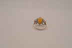Vintage Sterling silver Celtic Butterscotch Amber ring