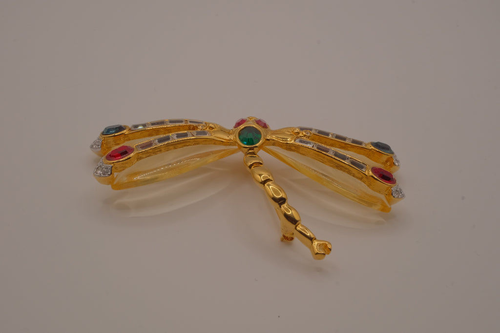 Kenneth Jay Lane (KJL) "Libellula" dragonfly brooch