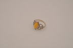 Vintage Sterling silver Celtic Butterscotch Amber ring
