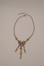 Vintage Art Deco bronze filigree necklace