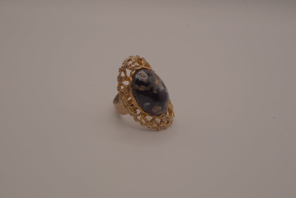 Vintage filigree statement ring