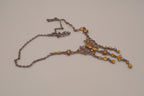 Vintage Art Deco bronze filigree necklace