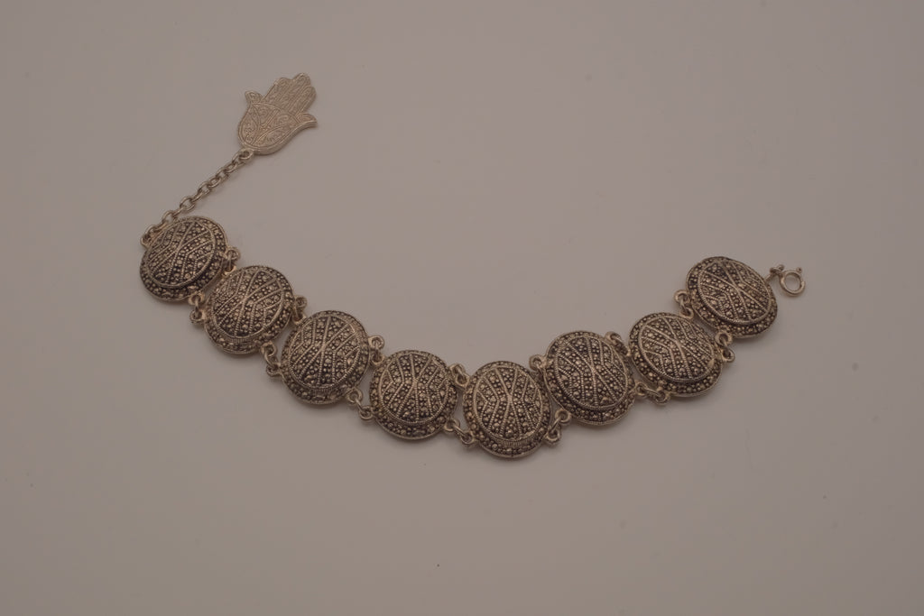 Vintage Moroccan-style filigree panel bracelet