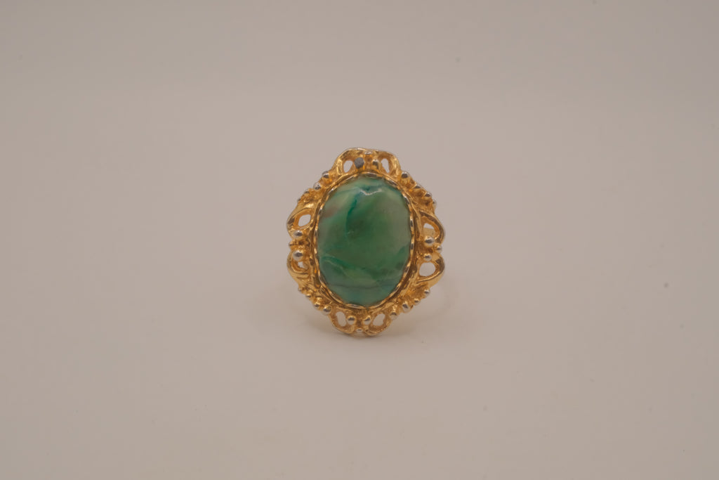 Vintage Green cabochon cocktail ring
