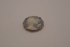 Blue agate cameo brooch