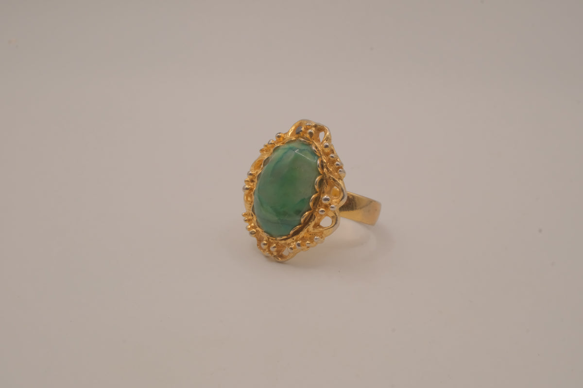 Vintage Green cabochon cocktail ring