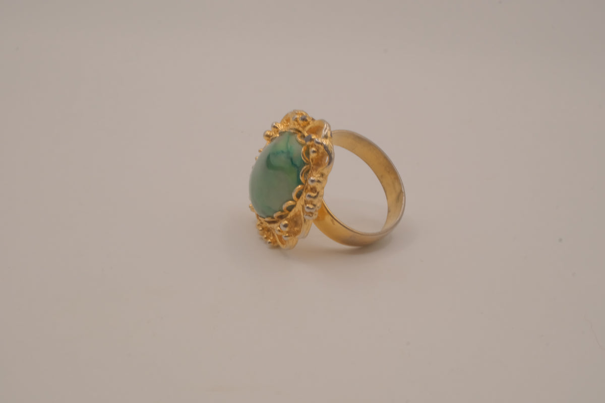 Vintage Green cabochon cocktail ring