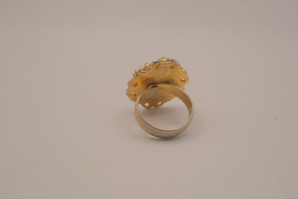 Vintage Green cabochon cocktail ring