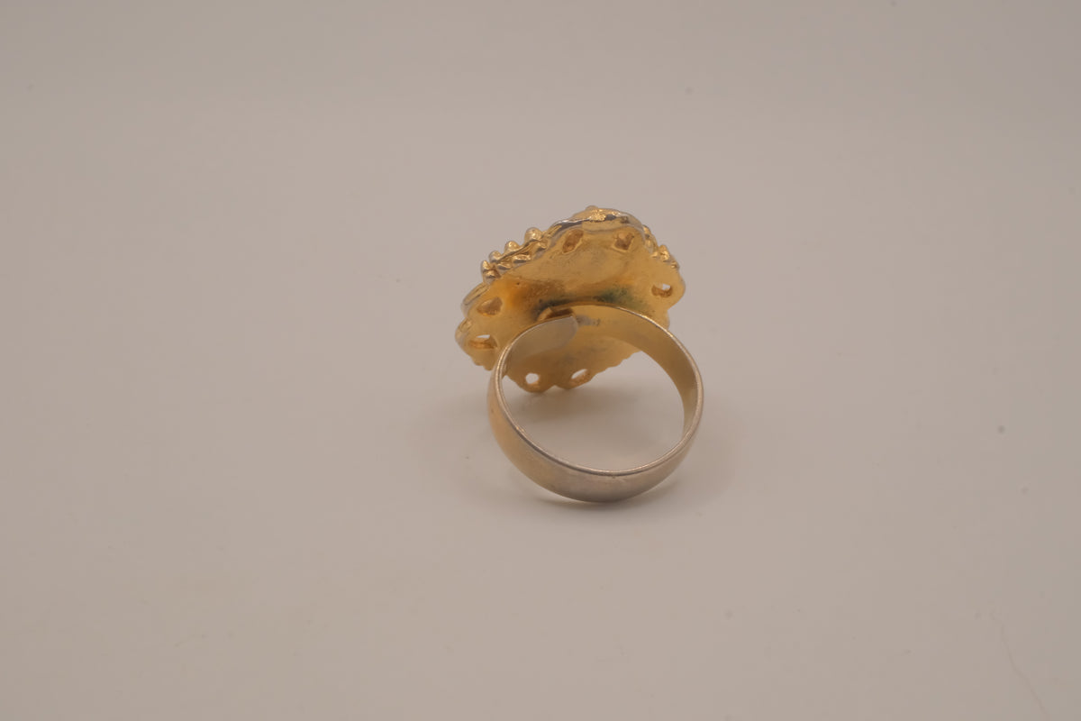 Vintage Green cabochon cocktail ring
