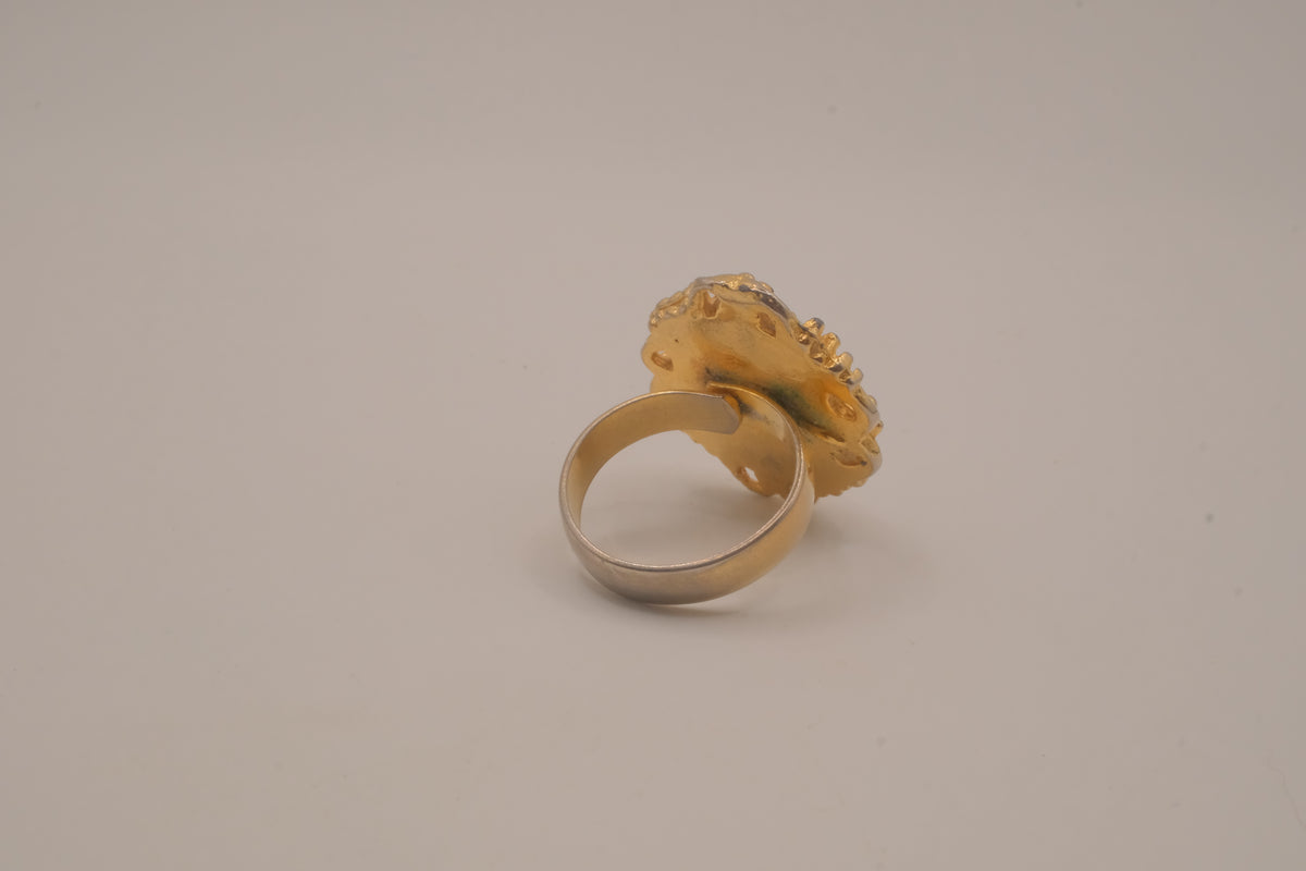 Vintage Green cabochon cocktail ring