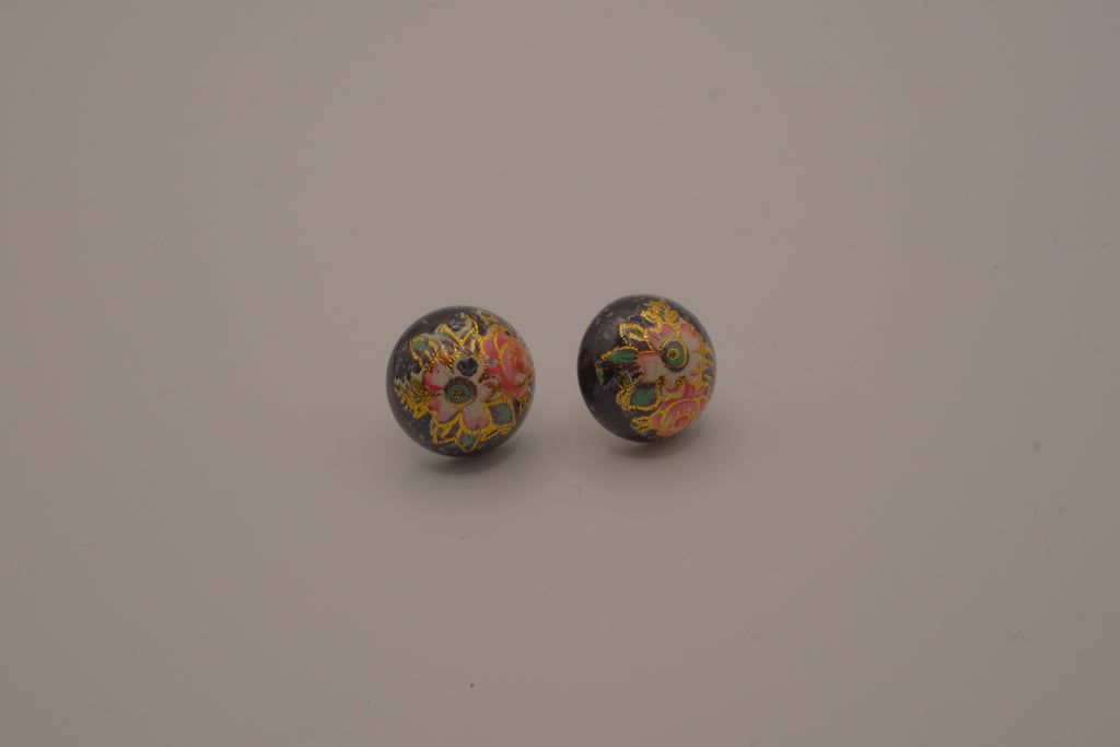 Cloisonné bead earrings