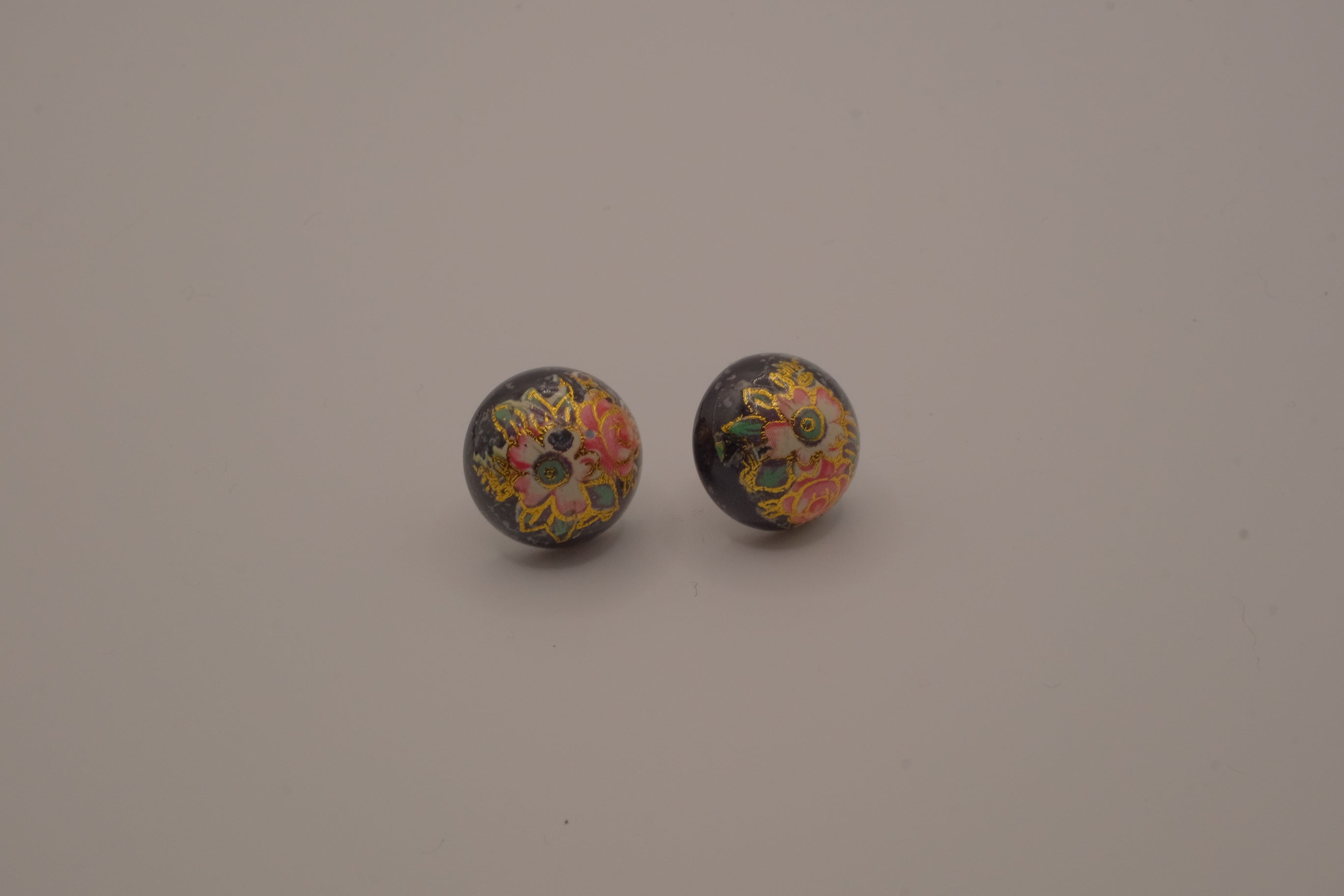 Cloisonné bead earrings