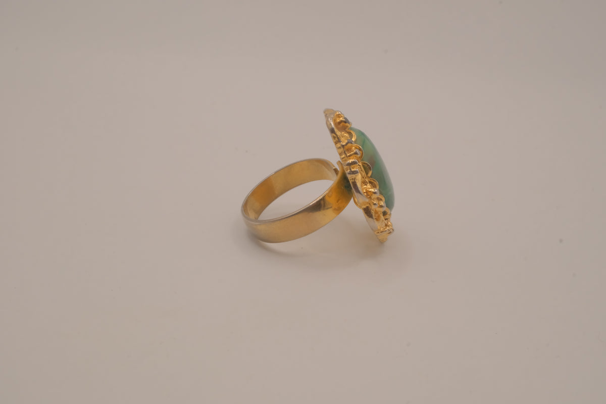 Vintage Green cabochon cocktail ring