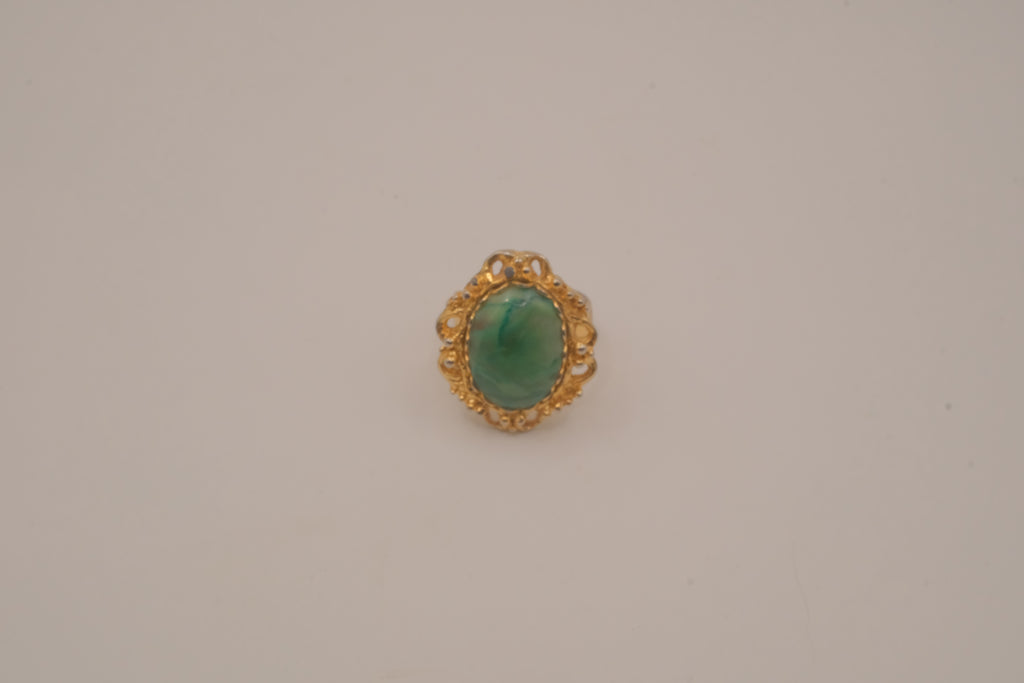 Vintage Green cabochon cocktail ring