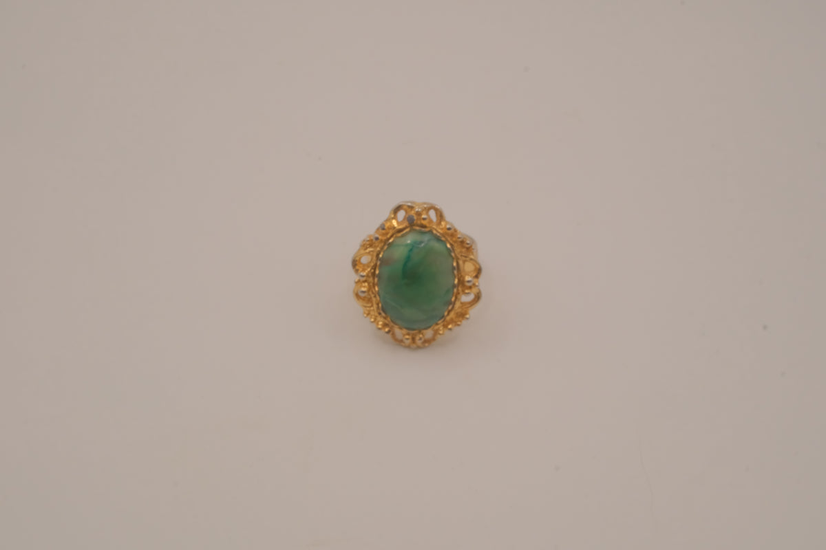 Vintage Green cabochon cocktail ring
