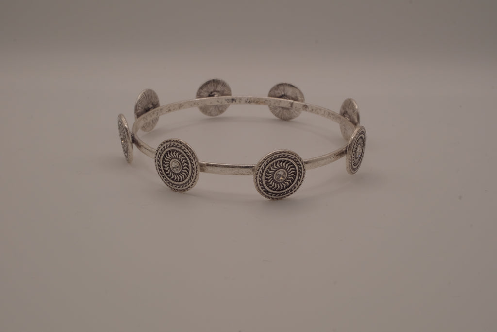Antique silver concho disc bracelet