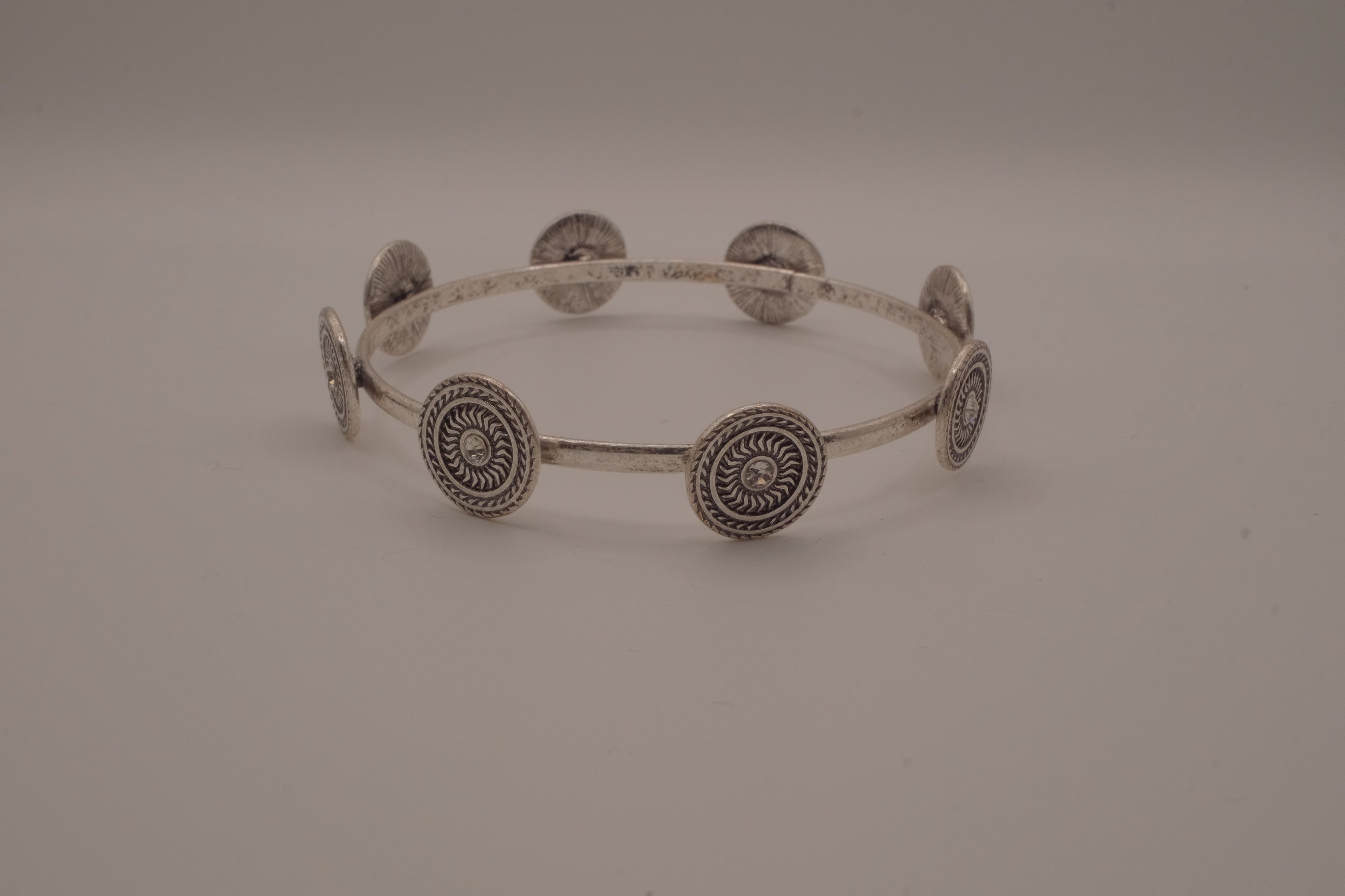 Antique silver concho disc bracelet