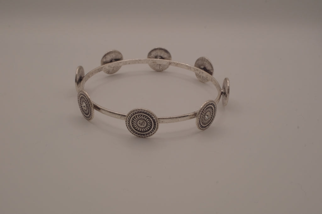 Antique silver concho disc bracelet