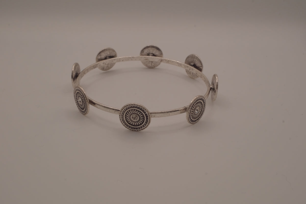 Antique silver concho disc bracelet