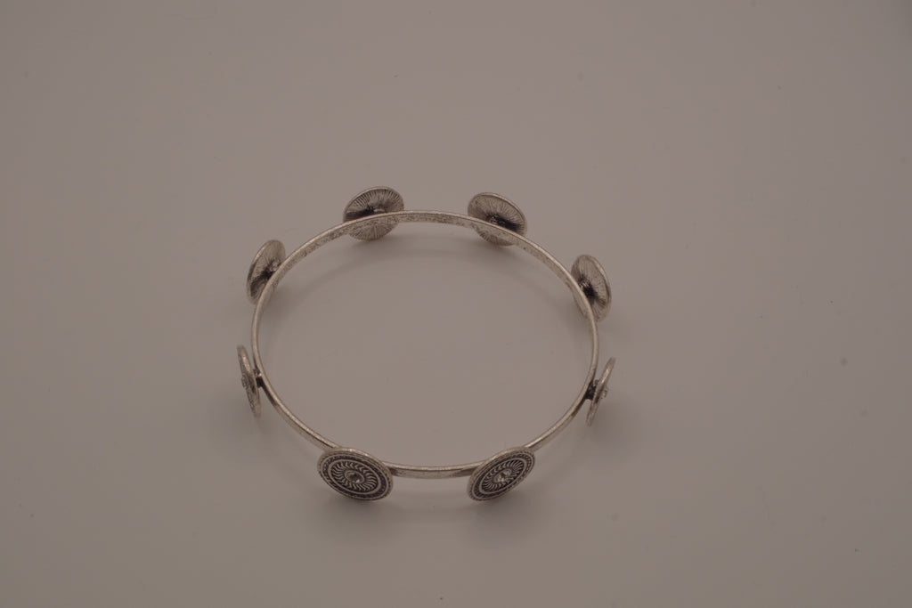 Antique silver concho disc bracelet