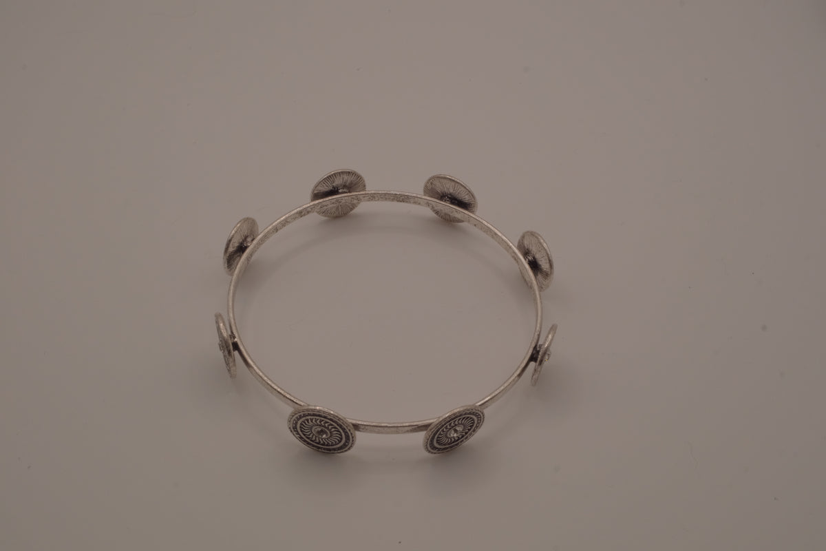 Antique silver concho disc bracelet