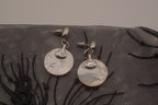Vintage sterling silver mother of pearl dangle earrings